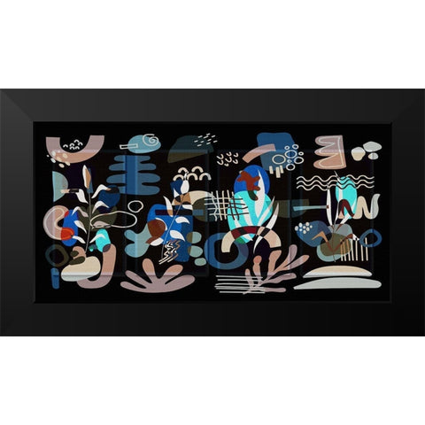 Boho Elements 201 Black Modern Wood Framed Art Print by Bolokofsky, Ronald