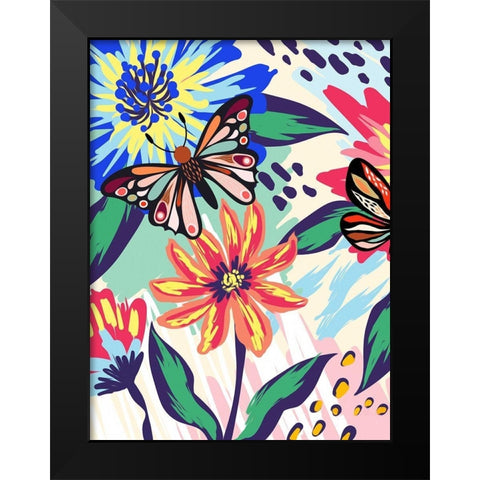 Boho Garden 275 Black Modern Wood Framed Art Print by Bolokofsky, Ronald