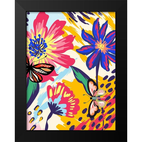 Boho Garden 276 Black Modern Wood Framed Art Print by Bolokofsky, Ronald