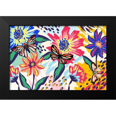 Boho Garden 280 Black Modern Wood Framed Art Print by Bolokofsky, Ronald