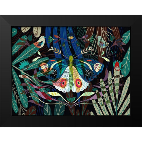 Boho Garden I Black Modern Wood Framed Art Print by Bolokofsky, Ronald