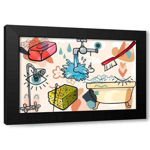 Boho Hygene 101 Black Modern Wood Framed Art Print with Double Matting by Bolokofsky, Ronald