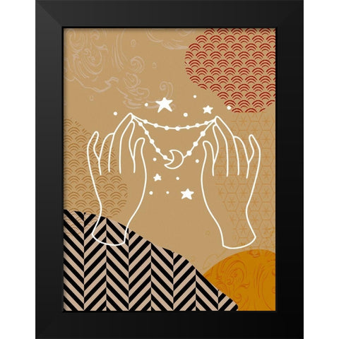 Boho Mystic Night Black Modern Wood Framed Art Print by Bolokofsky, Ronald