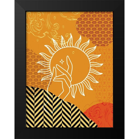 Boho Sunrise Black Modern Wood Framed Art Print by Bolokofsky, Ronald