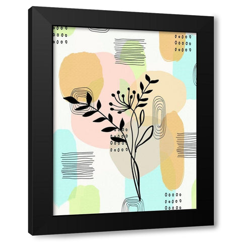 Botanical Abstract 335 Black Modern Wood Framed Art Print with Double Matting by Bolokofsky, Ronald