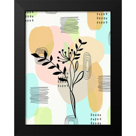 Botanical Abstract 335 Black Modern Wood Framed Art Print by Bolokofsky, Ronald