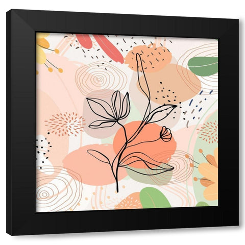 Botanical Abstract 998 Black Modern Wood Framed Art Print with Double Matting by Bolokofsky, Ronald