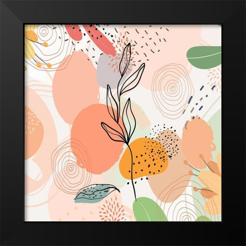 Botanical Abstract 999 Black Modern Wood Framed Art Print by Bolokofsky, Ronald