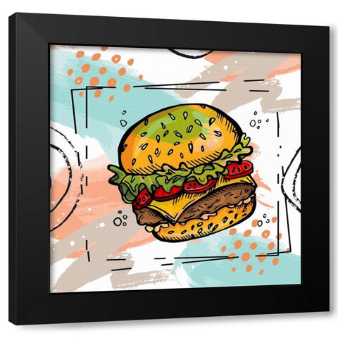 Burger Time I Black Modern Wood Framed Art Print with Double Matting by Bolokofsky, Ronald