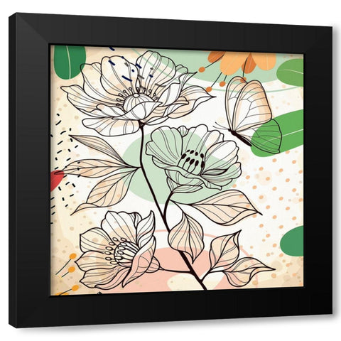 Butterfly Garden 176 Black Modern Wood Framed Art Print with Double Matting by Bolokofsky, Ronald