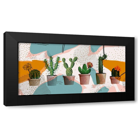 Cactus Party Black Modern Wood Framed Art Print by Bolokofsky, Ronald