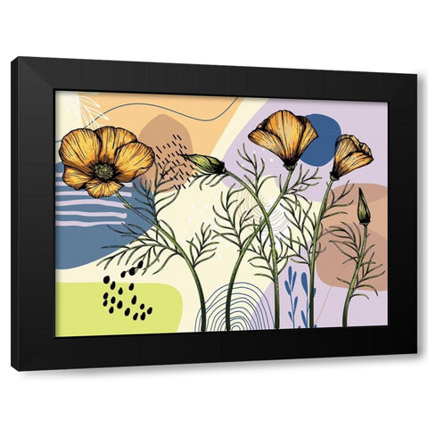 California Poppies Black Modern Wood Framed Art Print with Double Matting by Bolokofsky, Ronald