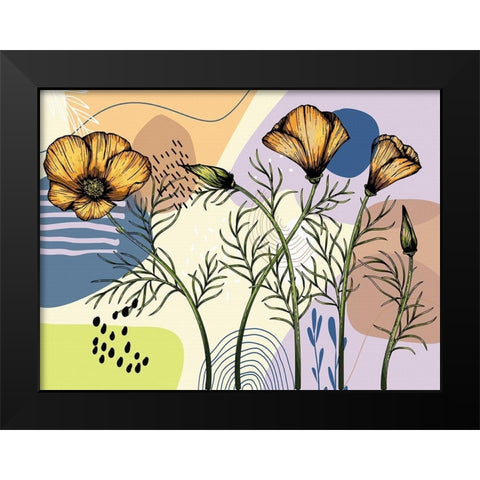 California Poppies Black Modern Wood Framed Art Print by Bolokofsky, Ronald
