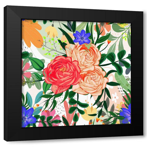 Colorful Garden 681 Black Modern Wood Framed Art Print by Bolokofsky, Ronald