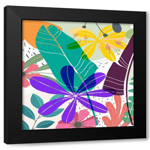 Colorful Garden 683 Black Modern Wood Framed Art Print with Double Matting by Bolokofsky, Ronald