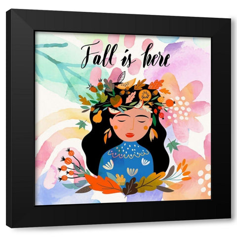 Fall Is Here Black Modern Wood Framed Art Print with Double Matting by Bolokofsky, Ronald