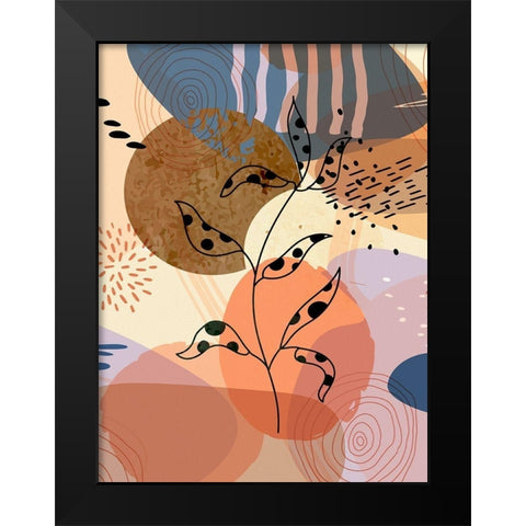 Floral Abstract 304 Black Modern Wood Framed Art Print by Bolokofsky, Ronald