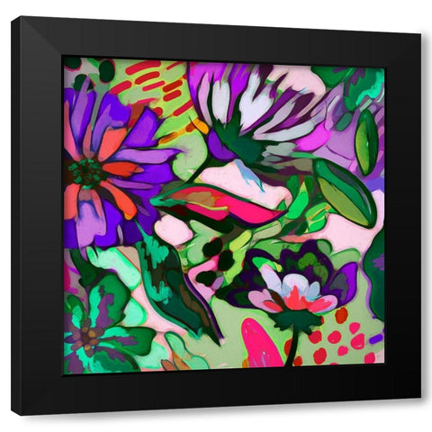 Flower Garden 333 Black Modern Wood Framed Art Print by Bolokofsky, Ronald