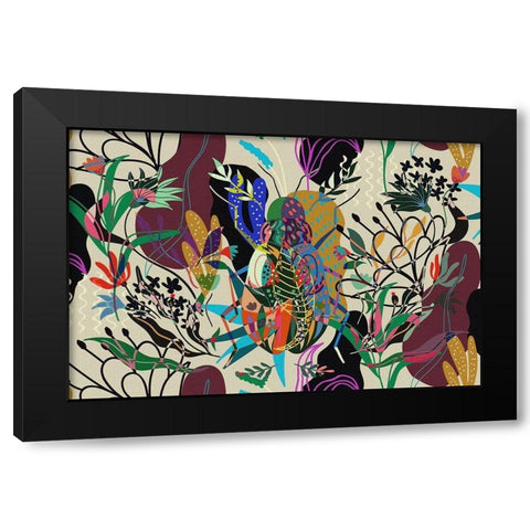 Garden Camouflage I Black Modern Wood Framed Art Print by Bolokofsky, Ronald
