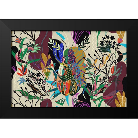Garden Camouflage I Black Modern Wood Framed Art Print by Bolokofsky, Ronald