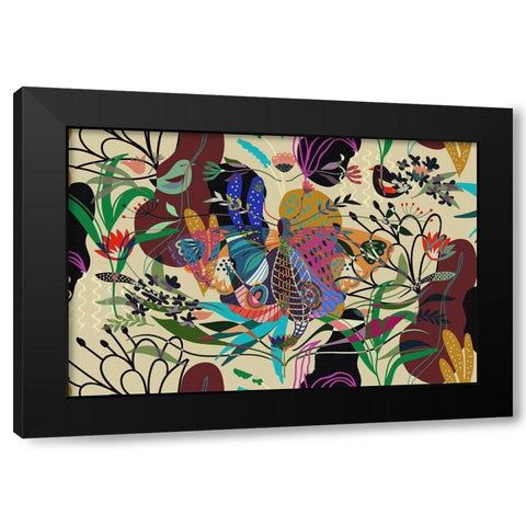 Garden Camouflage II Black Modern Wood Framed Art Print by Bolokofsky, Ronald