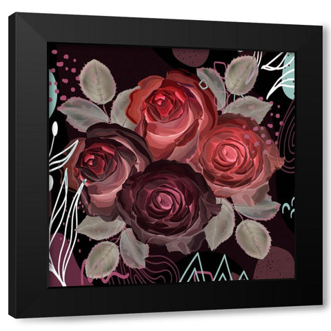 Garden Silk 481 Black Modern Wood Framed Art Print by Bolokofsky, Ronald