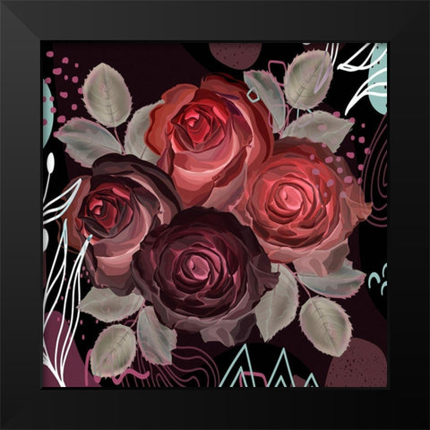 Garden Silk 481 Black Modern Wood Framed Art Print by Bolokofsky, Ronald