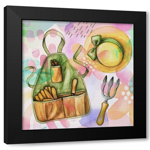 Garden Tools 655 Black Modern Wood Framed Art Print by Bolokofsky, Ronald