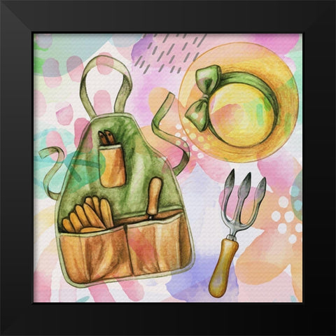 Garden Tools 655 Black Modern Wood Framed Art Print by Bolokofsky, Ronald