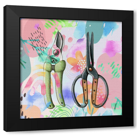 Garden Tools 656 Black Modern Wood Framed Art Print with Double Matting by Bolokofsky, Ronald