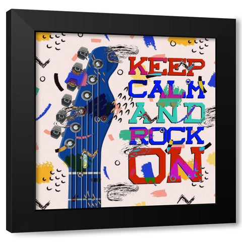 Keep Calm Black Modern Wood Framed Art Print by Bolokofsky, Ronald