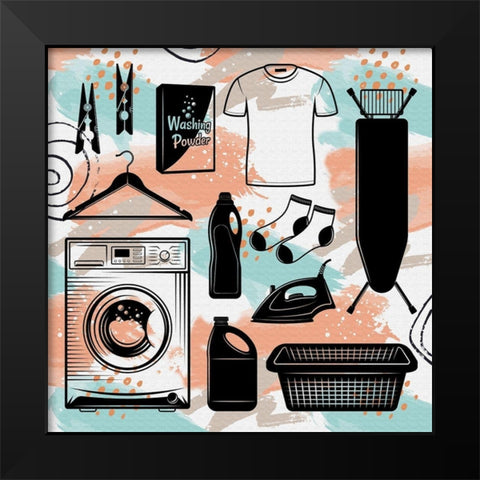 Laundry 606 Black Modern Wood Framed Art Print by Bolokofsky, Ronald