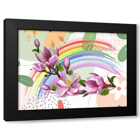 Magnolia Rainbow 282 Black Modern Wood Framed Art Print by Bolokofsky, Ronald