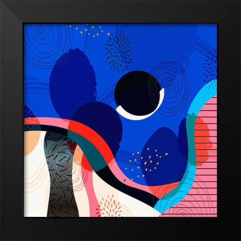 Mid Century Abstract 581 Black Modern Wood Framed Art Print by Bolokofsky, Ronald