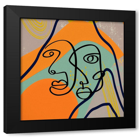 Mid Century Couple 96 Black Modern Wood Framed Art Print with Double Matting by Bolokofsky, Ronald
