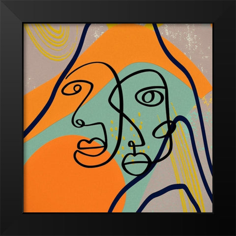 Mid Century Couple 96 Black Modern Wood Framed Art Print by Bolokofsky, Ronald
