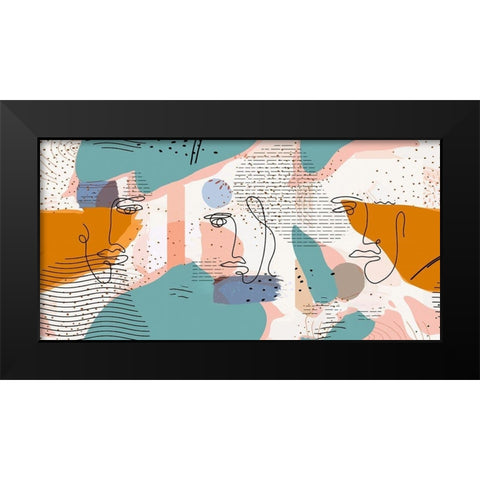 Mid Century Expressionism 210 Black Modern Wood Framed Art Print by Bolokofsky, Ronald