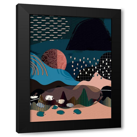 Mid Century Landscape 481 Black Modern Wood Framed Art Print with Double Matting by Bolokofsky, Ronald