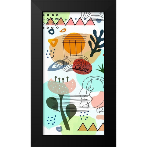 Mid Century Shapes 52A Black Modern Wood Framed Art Print by Bolokofsky, Ronald