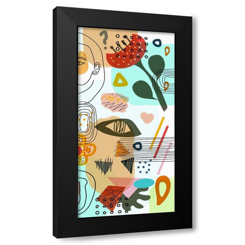 Mid Century Shapes 52C Black Modern Wood Framed Art Print with Double Matting by Bolokofsky, Ronald