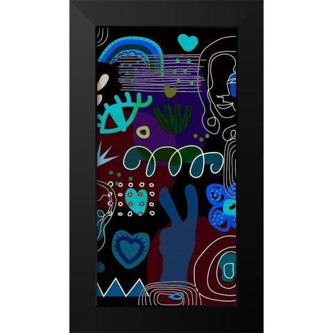 Mid Century Shapes 62B Black Modern Wood Framed Art Print by Bolokofsky, Ronald