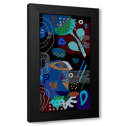 Mid Century Shapes 62C Black Modern Wood Framed Art Print with Double Matting by Bolokofsky, Ronald