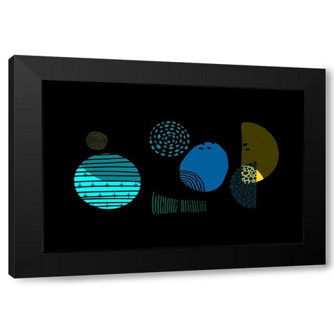 Mid Century Shapes 632 Black Modern Wood Framed Art Print with Double Matting by Bolokofsky, Ronald