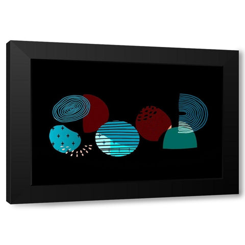 Mid Century Shapes 635 Black Modern Wood Framed Art Print by Bolokofsky, Ronald