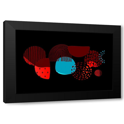 Mid Century Shapes 636 Black Modern Wood Framed Art Print with Double Matting by Bolokofsky, Ronald