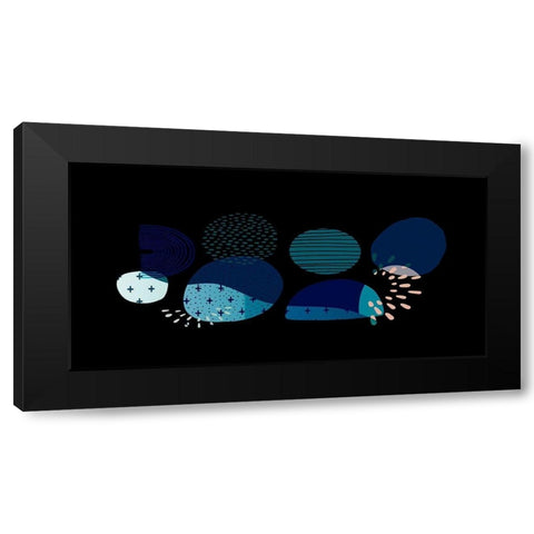 Mid Century Shapes 733 Black Modern Wood Framed Art Print by Bolokofsky, Ronald