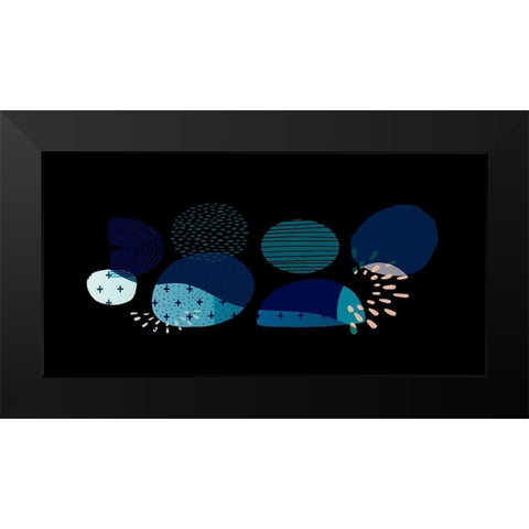 Mid Century Shapes 733 Black Modern Wood Framed Art Print by Bolokofsky, Ronald