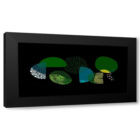 Mid Century Shapes 734 Black Modern Wood Framed Art Print with Double Matting by Bolokofsky, Ronald