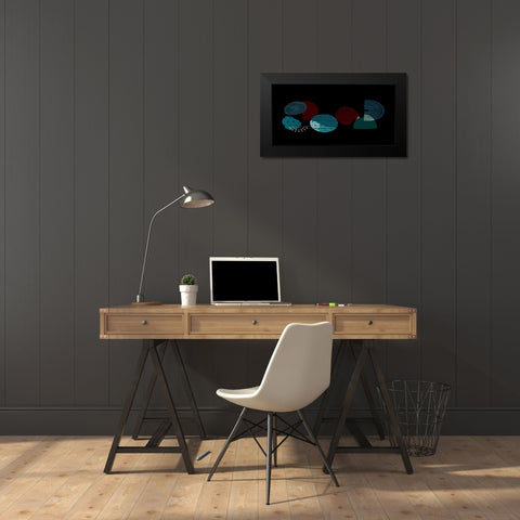 Mid Century Shapes 735 Black Modern Wood Framed Art Print by Bolokofsky, Ronald