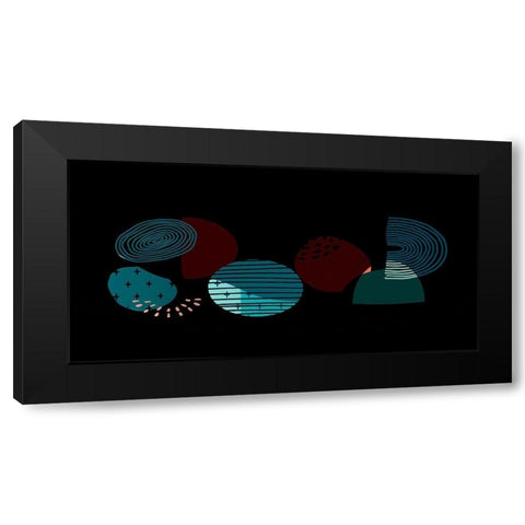 Mid Century Shapes 735 Black Modern Wood Framed Art Print by Bolokofsky, Ronald
